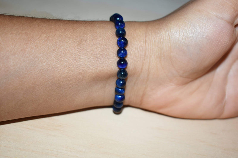 6mm Blue Tiger Eye Bracelet