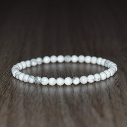 4mm White Howlite Bracelet - GemCity.Co