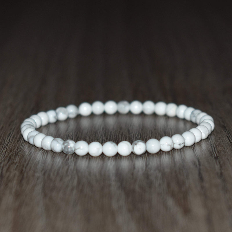 4mm White Howlite Bracelet - GemCity.Co