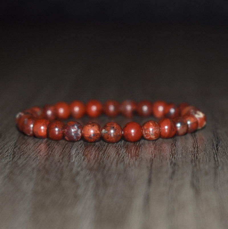 6mm Red Brecciated Bracelet - GemCity.Co