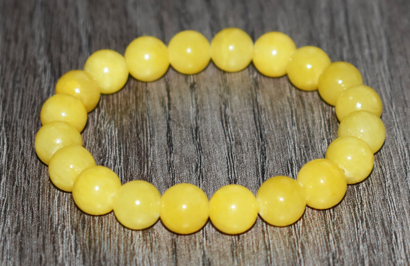 10mm Yellow Jade Bracelet - GemCity.Co