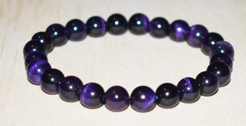 8mm Purple Tiger Eye Bracelet - GemCity.Co