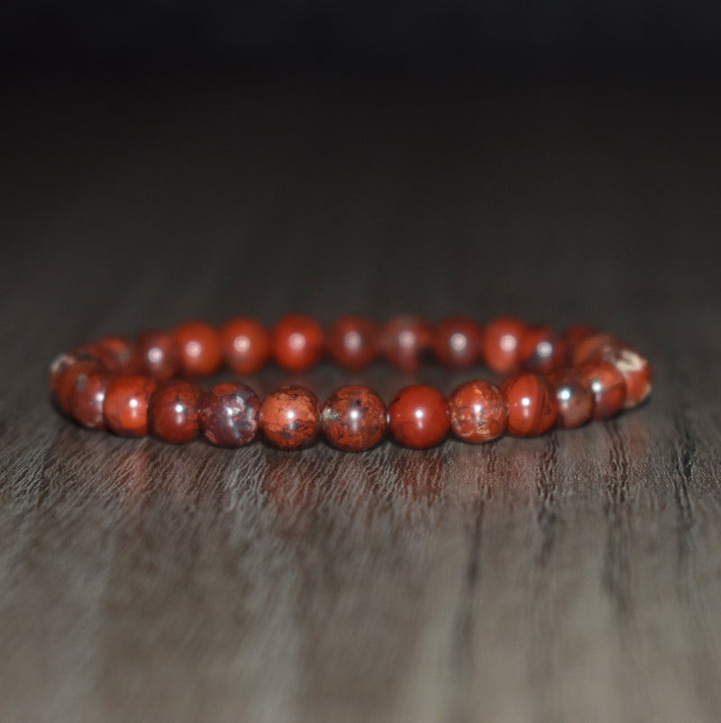 6mm Red Brecciated Bracelet