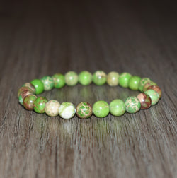 8mm Lime Sea Sediment Jasper Bracelet