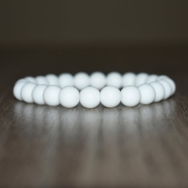 8mm Matte White Onyx Bracelet