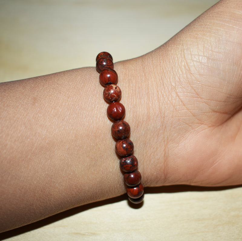 6mm Red Brecciated Bracelet