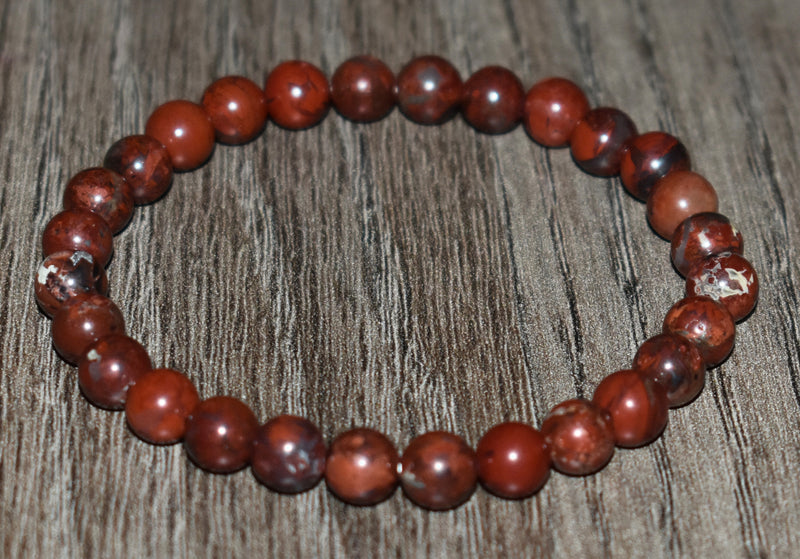 6mm Red Brecciated Bracelet