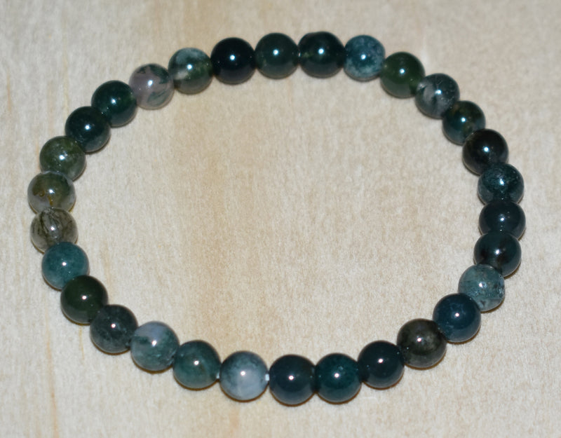 6mm Moss Agate Bracelet