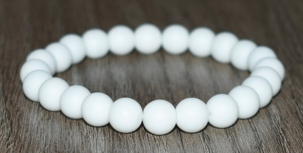 8mm Matte White Onyx Bracelet